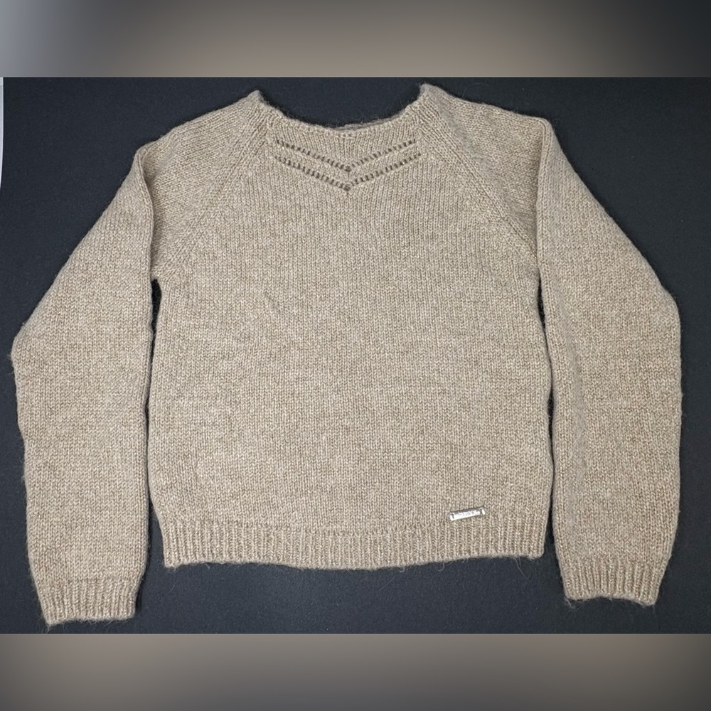 MAYORAL: Knit Sweater, Pullover, Tan w Gold/Metallic Accents, Kids Size 10